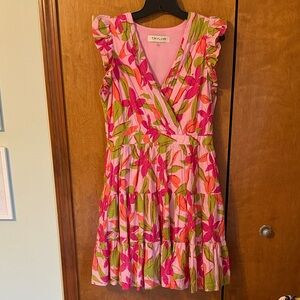 Taylor Pink and Green Floral Dress